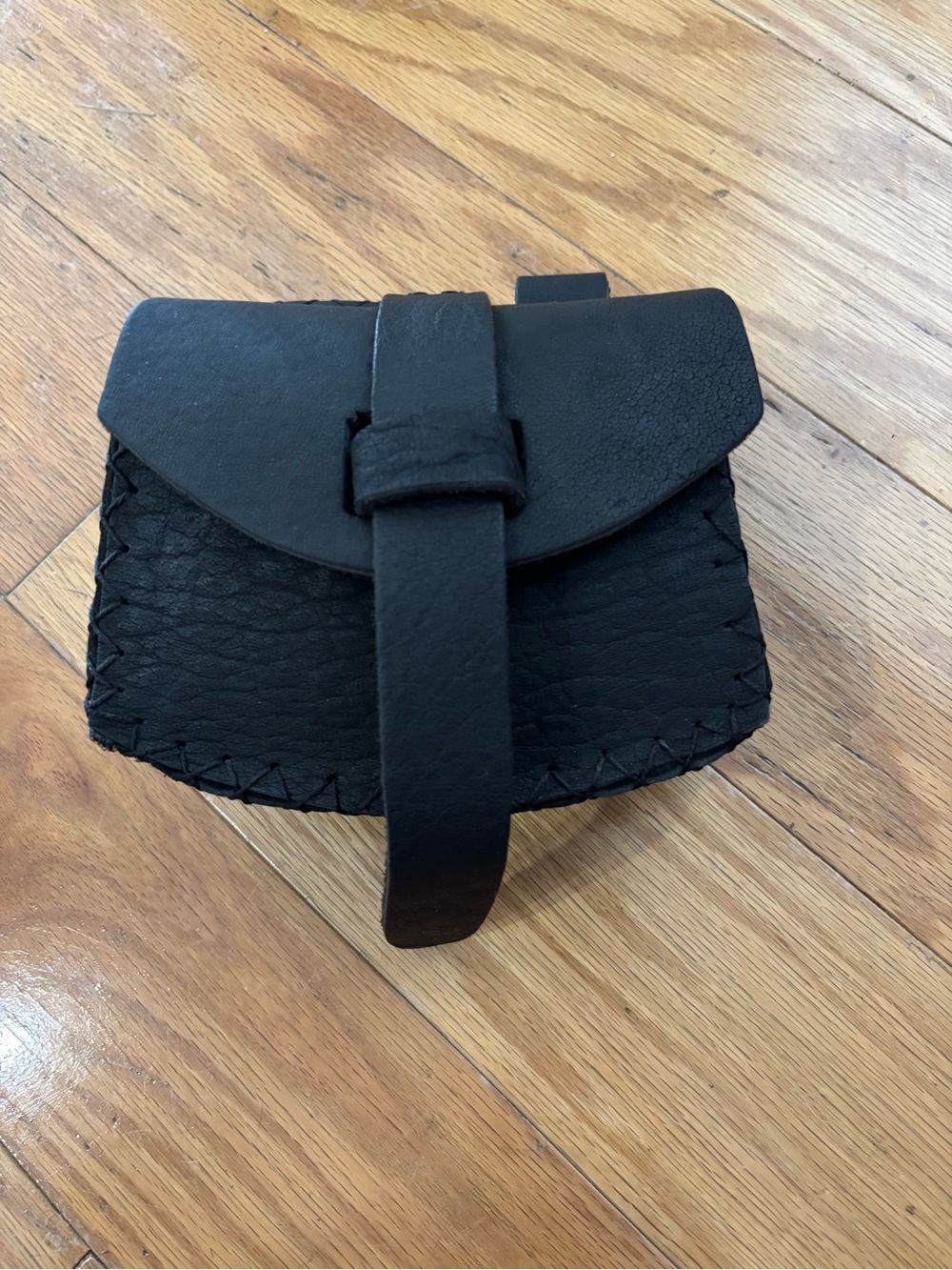 Medieval Louis Medium Leather Belt Bag Renaissance Fair Pouch Black